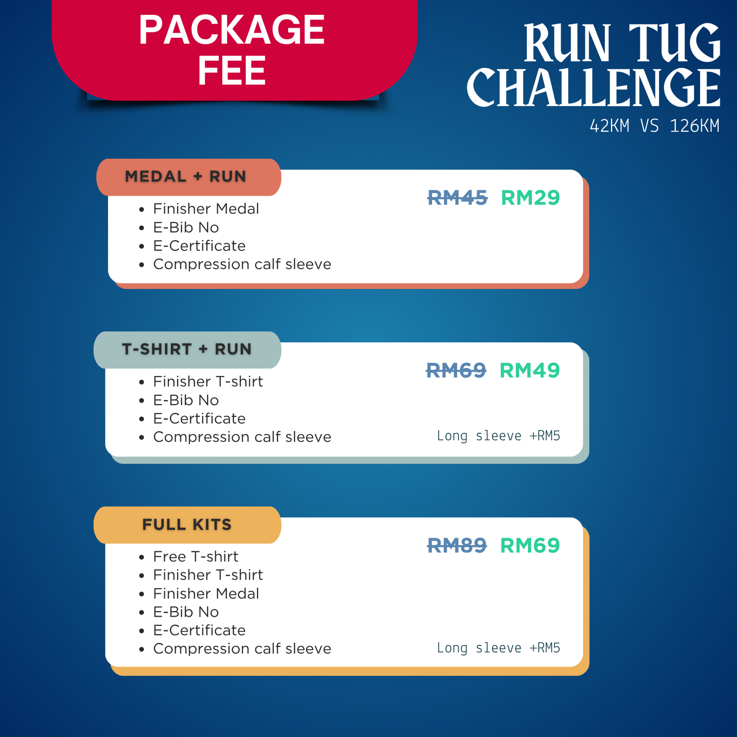 Run Tug Challenge 42KM vs 126KM