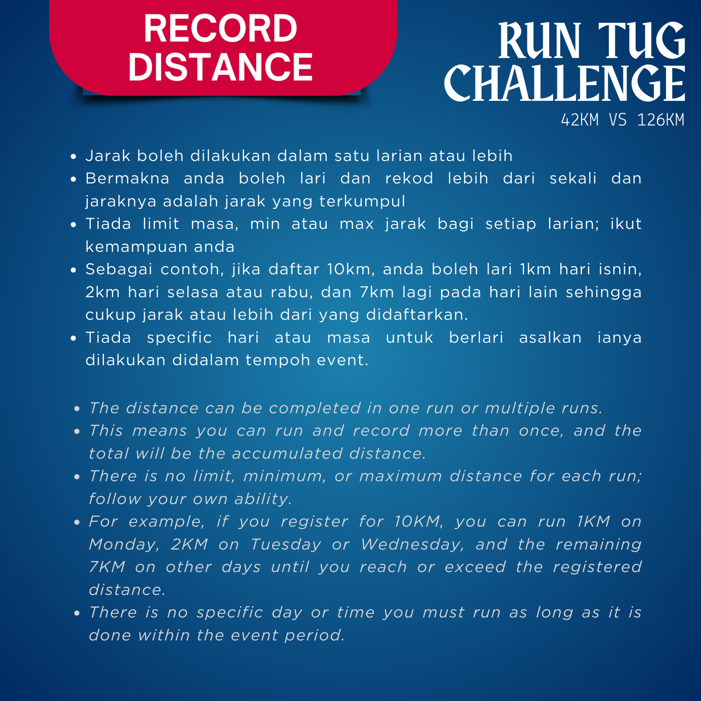 Run Tug Challenge 42KM vs 126KM