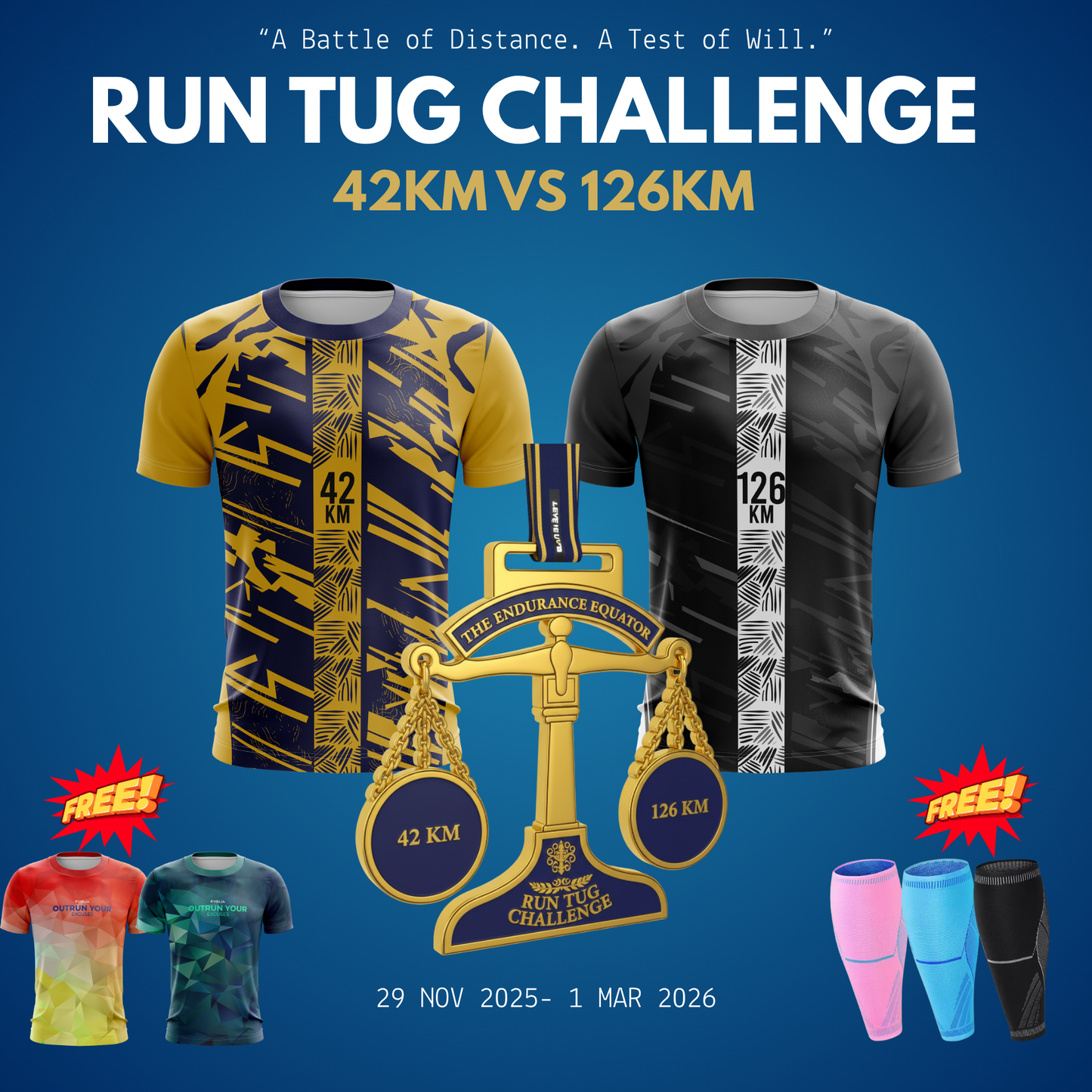 Run Tug Challenge 42KM vs 126KM
