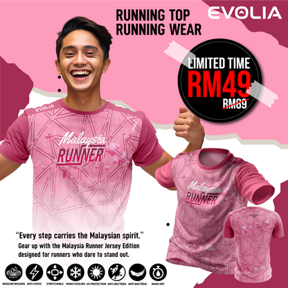 EVOLIA Malaysia Runner Pink Edition - Performance Running Tee