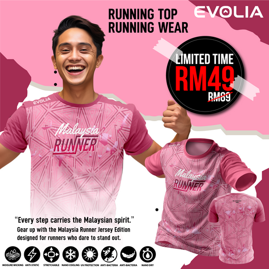 EVOLIA Malaysia Runner Pink Edition - Performance Running Tee